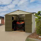 DuraMax 10.5ft x 13ft  Woodbridge Plus Vinyl Shed w/ Foundation Kit & Window 40234