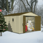DuraMax 10.5ft x 13ft  Woodbridge Plus Vinyl Shed w/ Foundation Kit & Window 40234