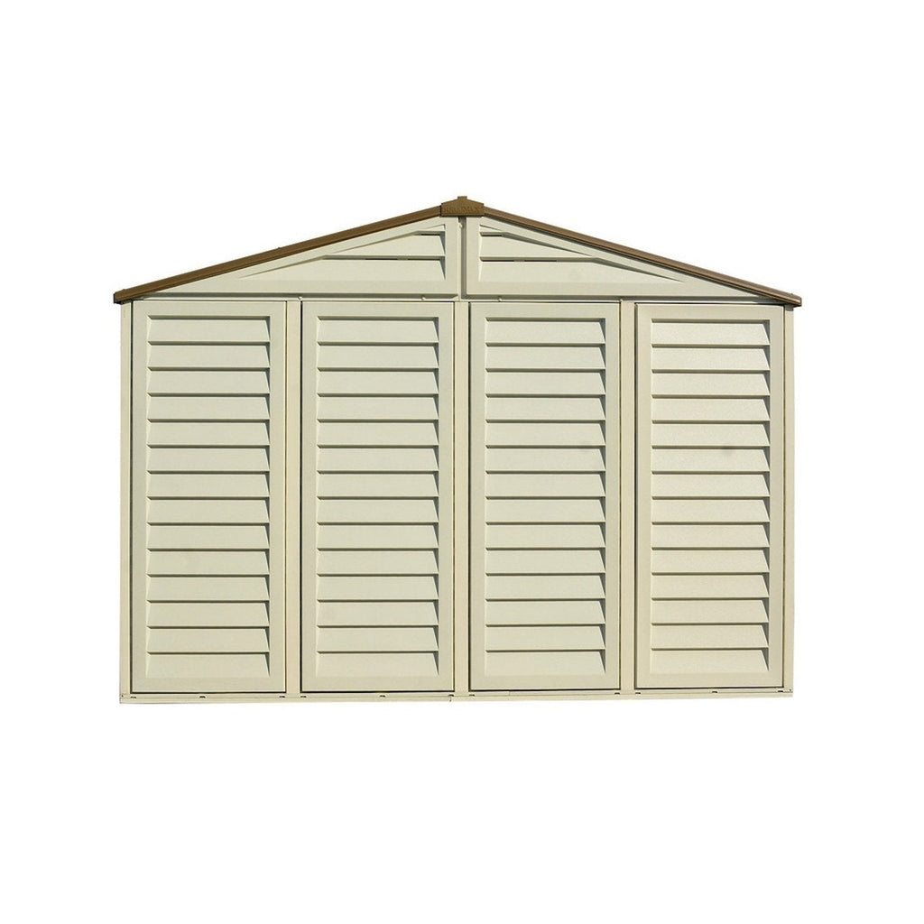 DuraMax 10.5ft x 13ft  Woodbridge Plus Vinyl Shed w/ Foundation Kit & Window 40234