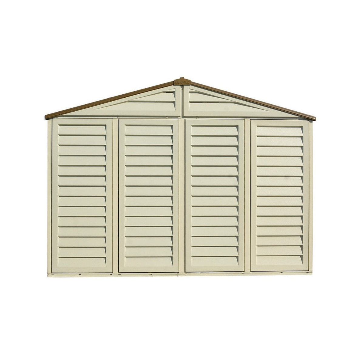 DuraMax 10.5ft x 13ft  Woodbridge Plus Vinyl Shed w/ Foundation Kit & Window 40234