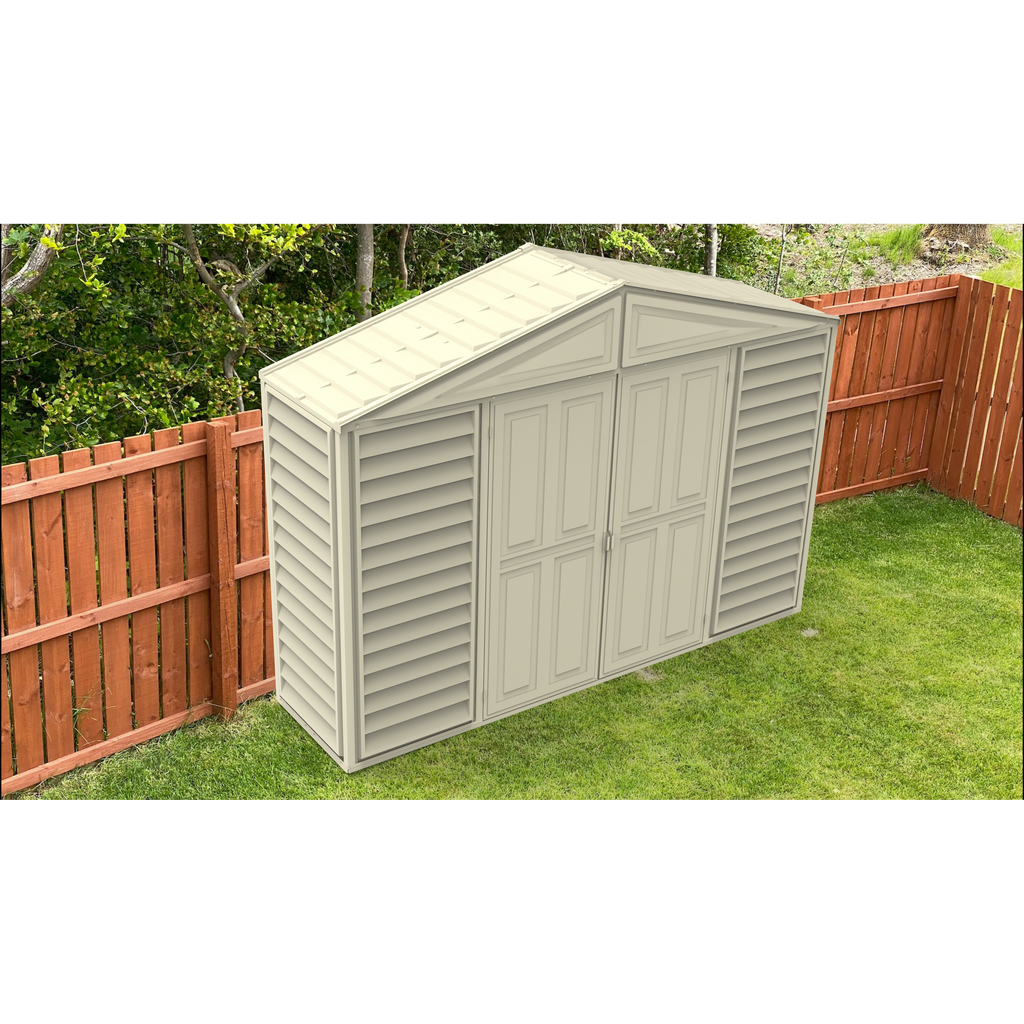 DuraMax 10.5ft x 2.75ft SidePro Vinyl Shed with Foundation Kit 98001