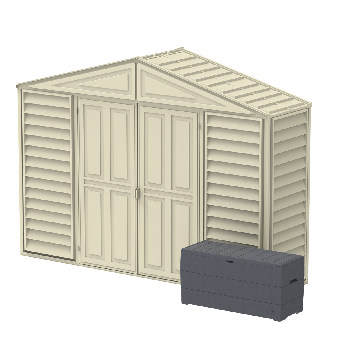 DuraMax 10.5ft x 2.75ft SidePro Vinyl Shed with Foundation Kit 98001