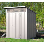 Duramax 6ft x 5ft Palladium Premier Metal Shed - Light Gray 41872