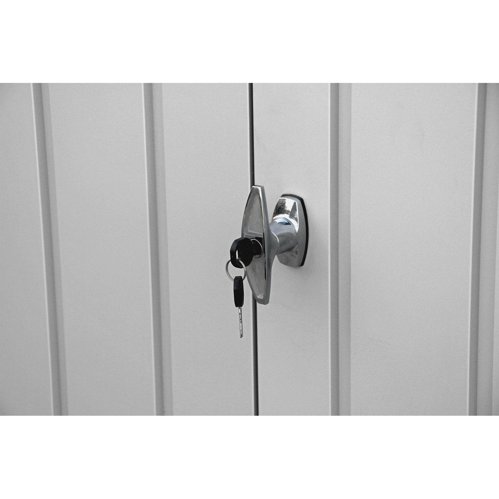 Duramax 6ft x 5ft Palladium Premier Metal Shed - Light Gray 41872