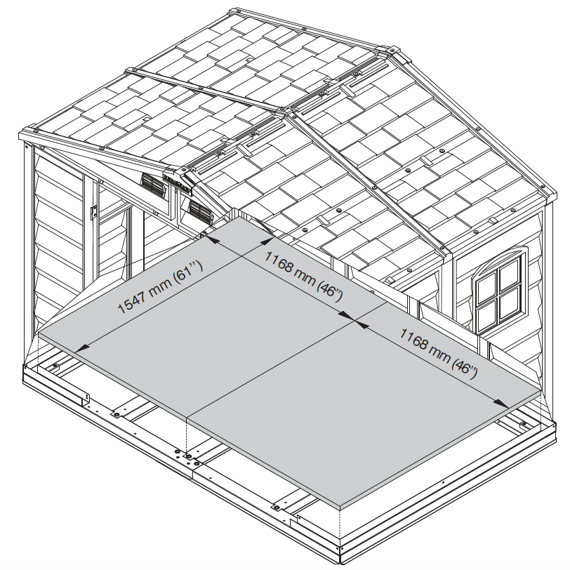 DuraMax 8ft x 5.5ft Storeall Vinyl Shed with Foundation Kit and window 30115