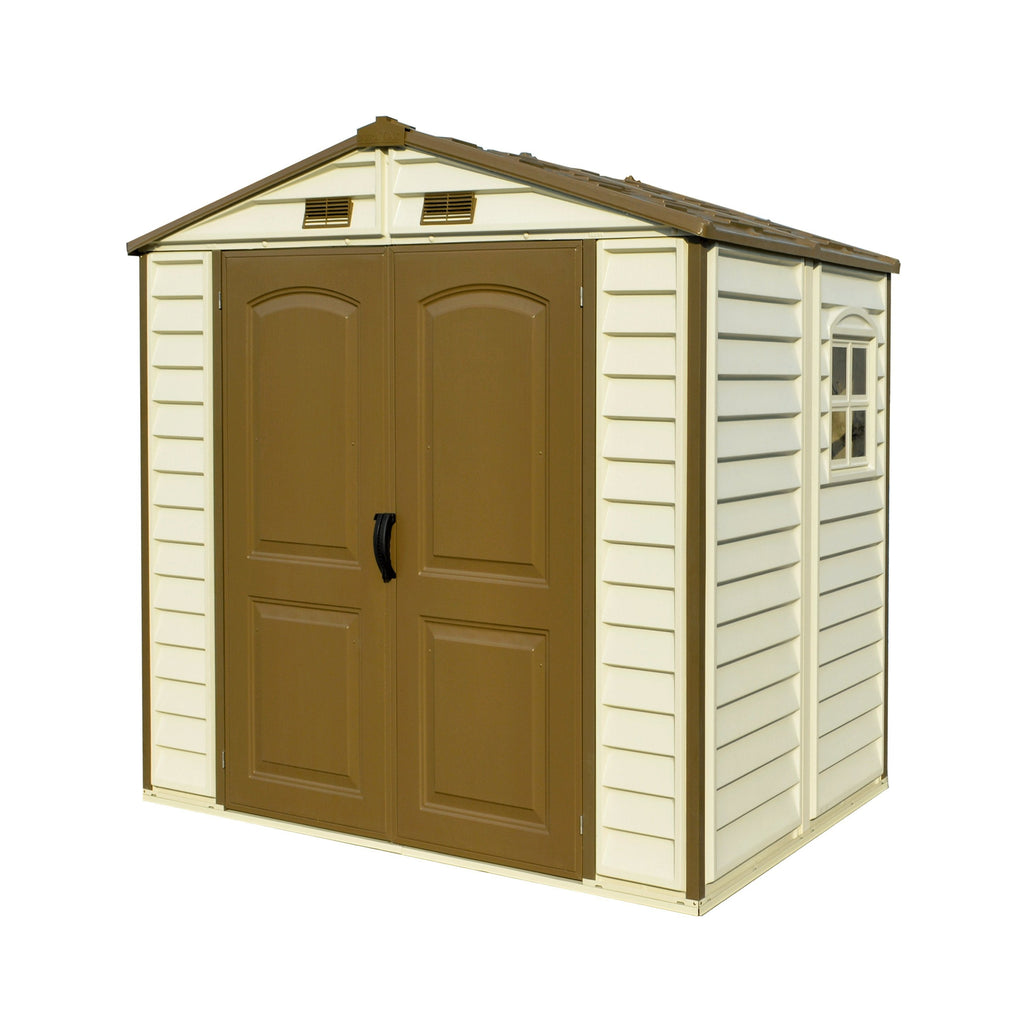 DuraMax 8ft x 5.5ft Storeall Vinyl Shed with Foundation Kit and window 30115
