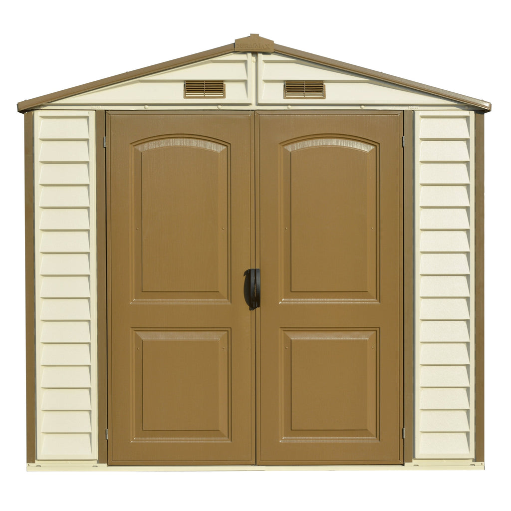 DuraMax 8ft x 5.5ft Storeall Vinyl Shed with Foundation Kit and window 30115
