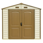 DuraMax 8ft x 5.5ft Storeall Vinyl Shed with Foundation Kit and window 30115