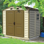 DuraMax 8ft x 5.5ft Storeall Vinyl Shed with Foundation Kit and window 30115