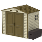 DuraMax 8ft x 5.5ft Storeall Vinyl Shed with Foundation Kit and window 30115