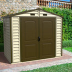 DuraMax 8ft x 5.5ft Storeall Vinyl Shed with Foundation Kit and window 30115
