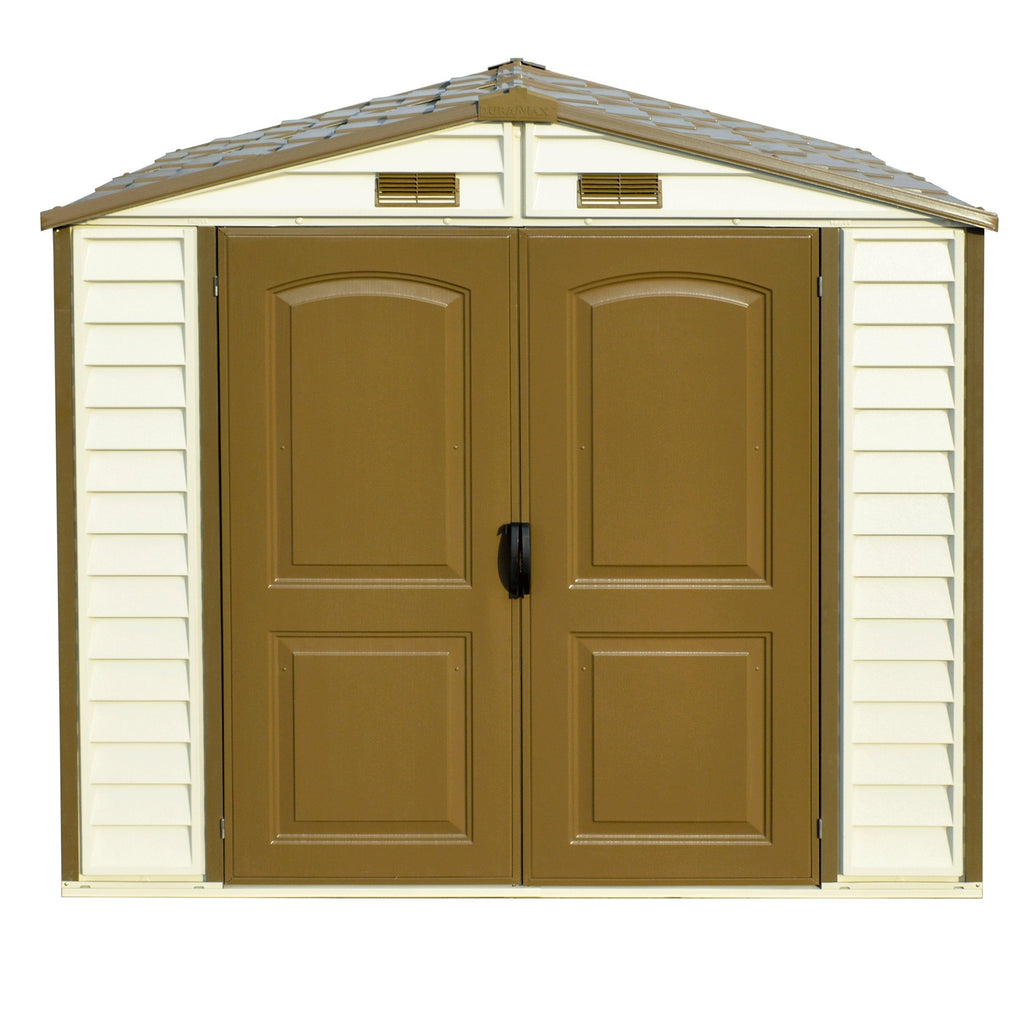 DuraMax 8ft x 5.5ft Storeall Vinyl Shed with Foundation Kit and window 30115