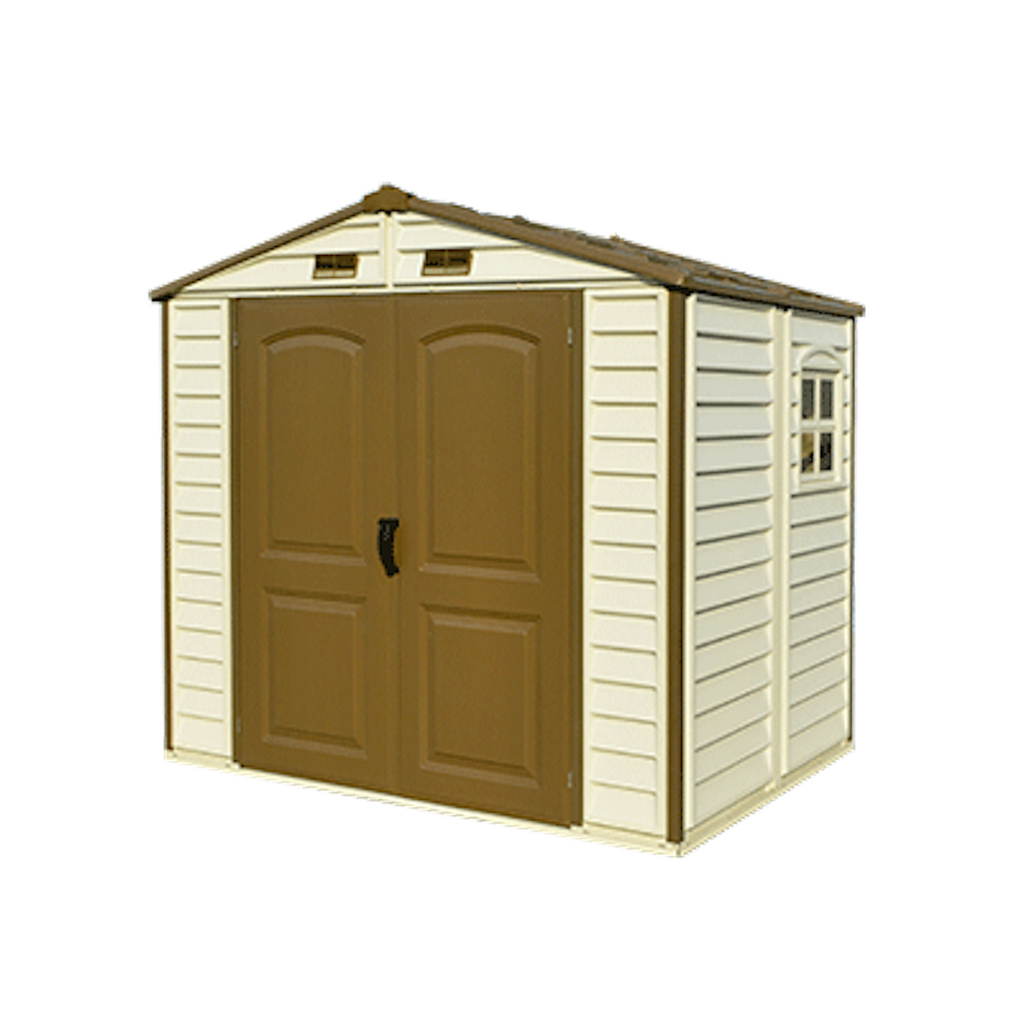 DuraMax 8ft x 5.5ft Storeall Vinyl Shed with Foundation Kit and window 30115