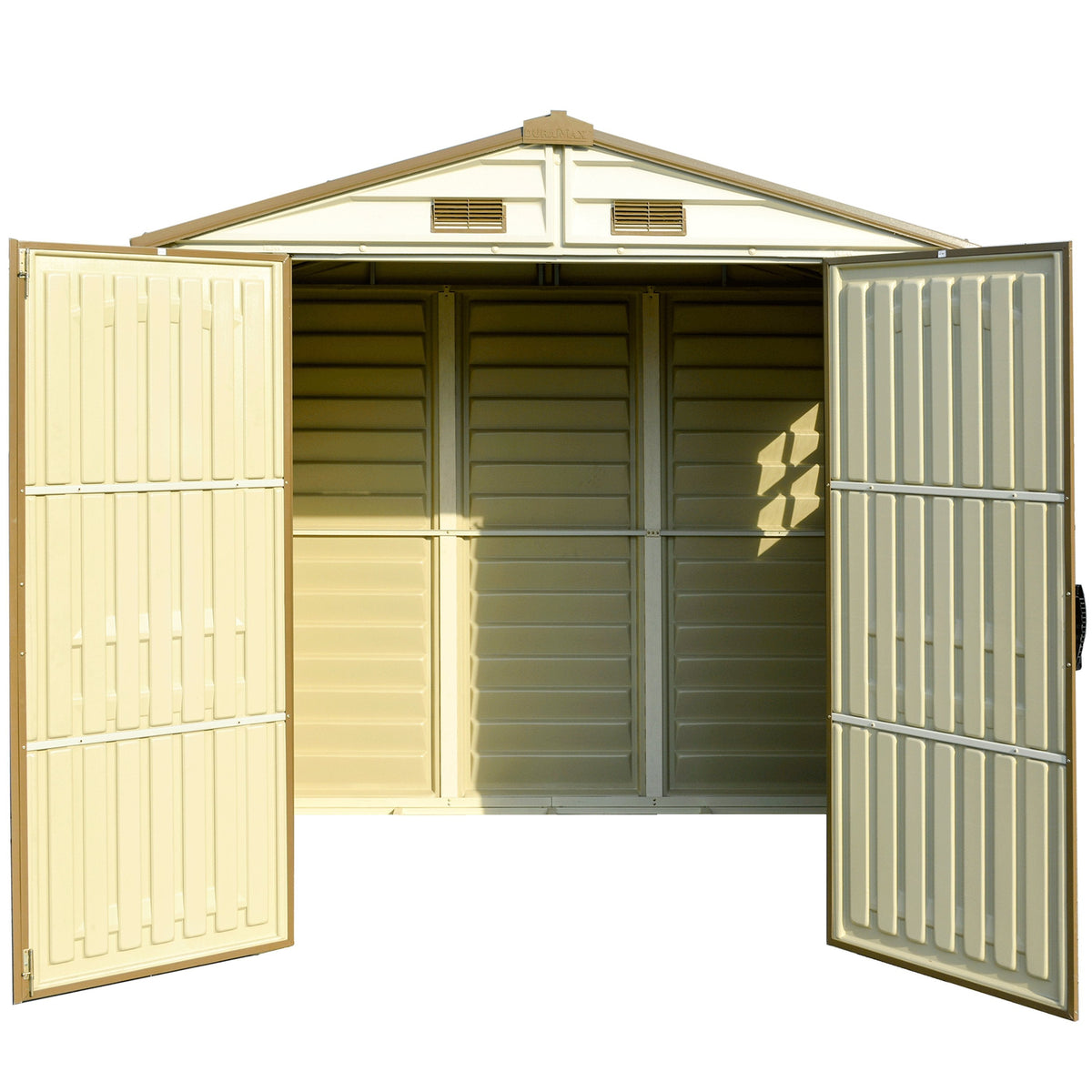 DuraMax 8ft x 5.5ft Storeall Vinyl Shed with Foundation Kit and window 30115