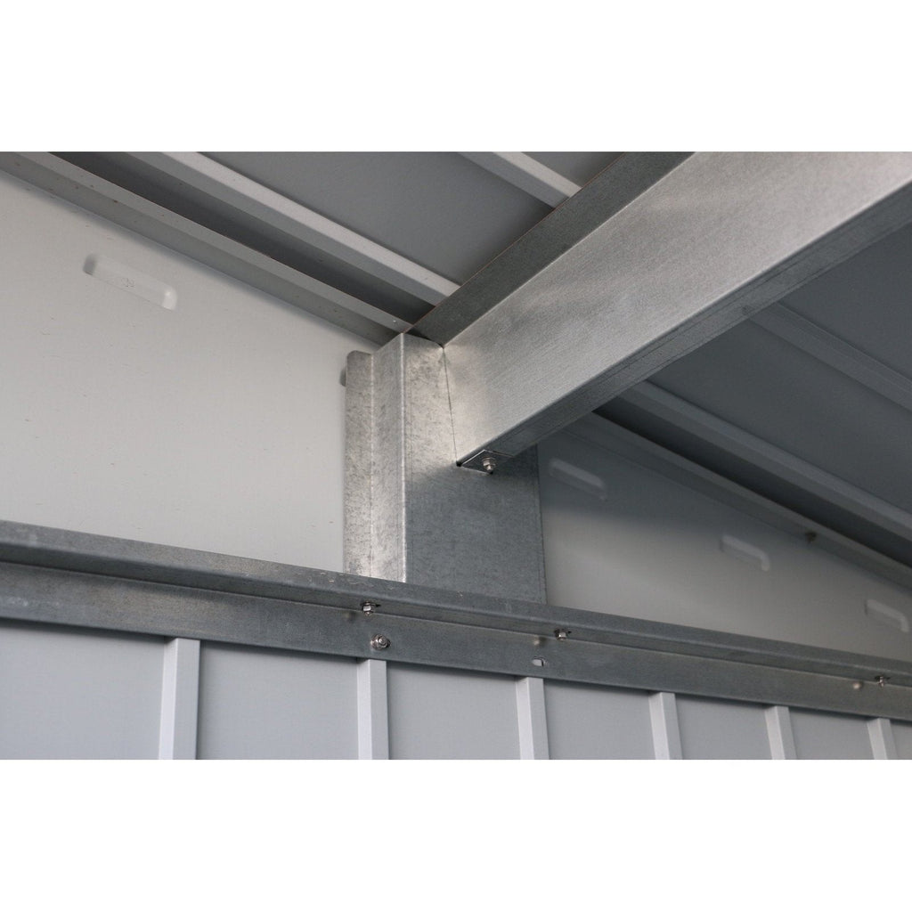 Duramax 8ft x 6ft Palladium Premier Metal Shed Light Gray 41372