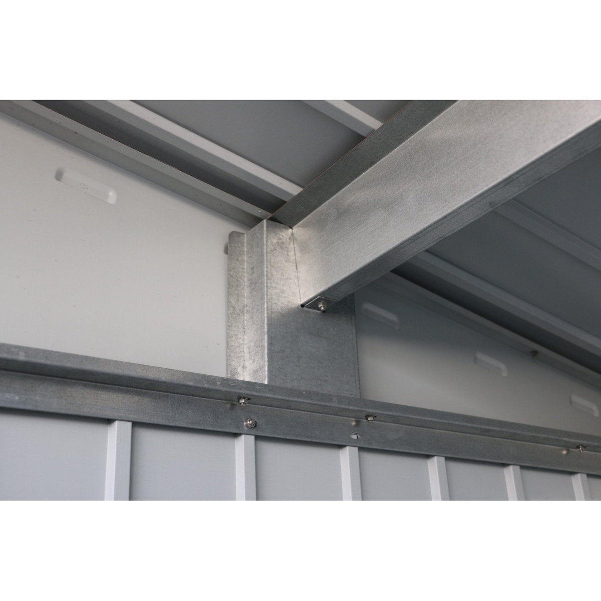 Duramax 8ft x 6ft Palladium Premier Metal Shed Light Gray 41372