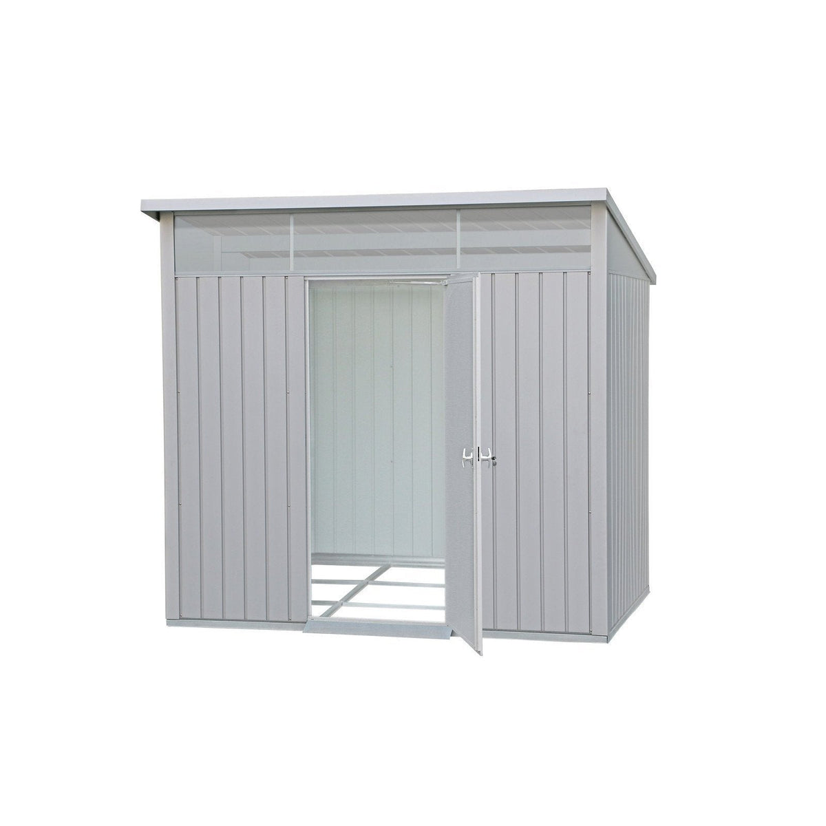 Duramax 8ft x 6ft Palladium Premier Metal Shed Light Gray 41372