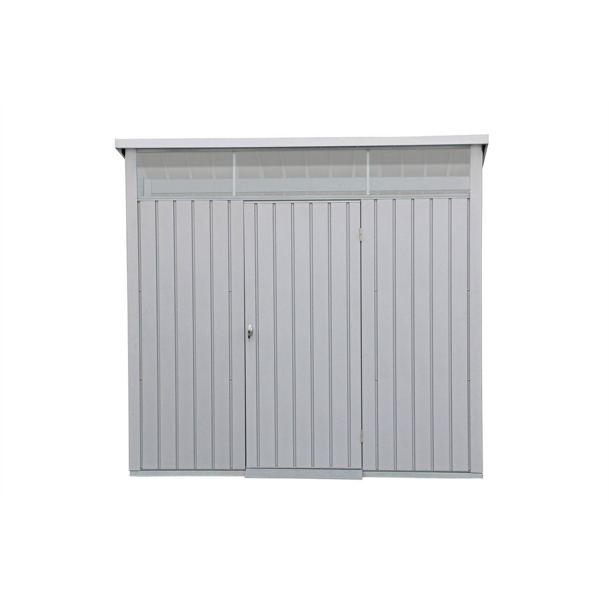 Duramax 8ft x 6ft Palladium Premier Metal Shed Light Gray 41372