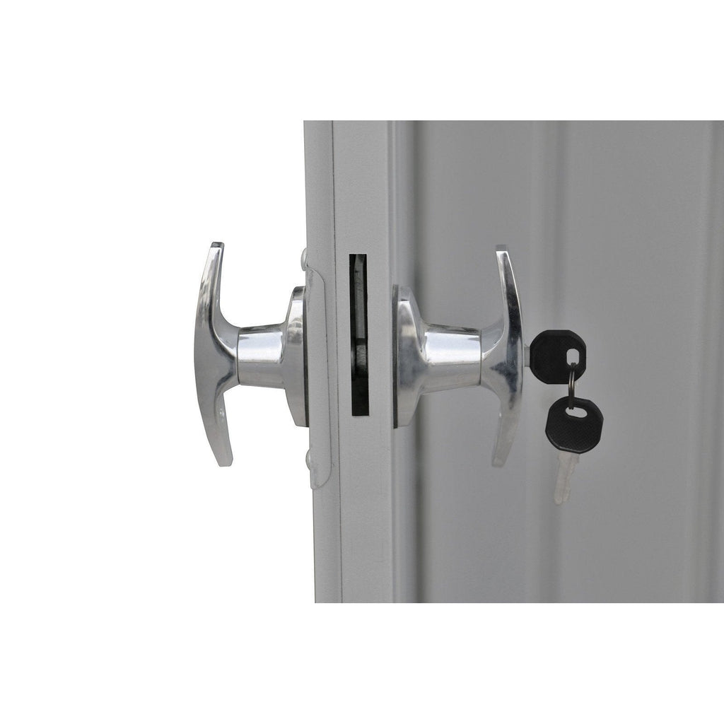 Duramax 8ft x 6ft Palladium Premier Metal Shed Light Gray 41372
