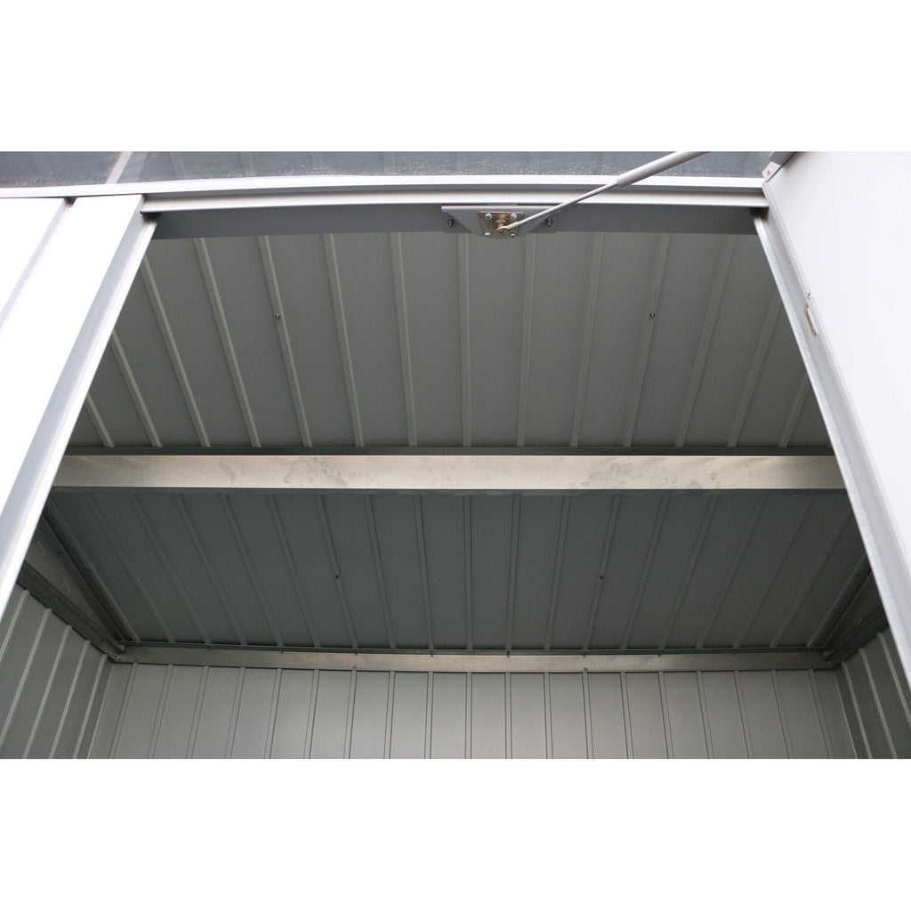 Duramax 8ft x 6ft Palladium Premier Metal Shed Light Gray 41372