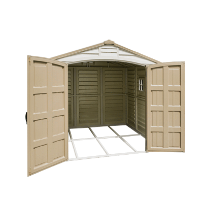 DuraMax 8ft x 8ft DuraPlus Vinyl Shed Kit with Foundation and window