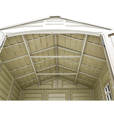 DuraMax 8ft x 8ft DuraPlus Vinyl Shed Kit with Foundation and window