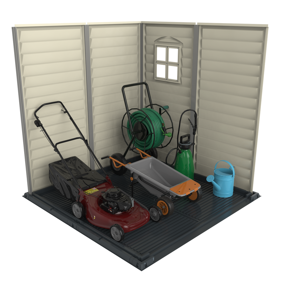 DuraMax Plus 6ft x6ft Storemate Vinyl Shed with Molded Floor 30425