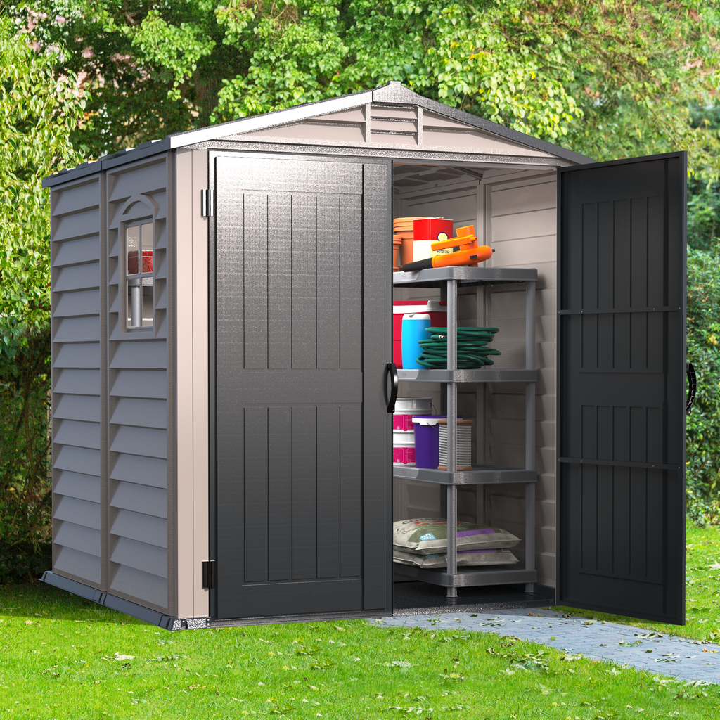 DuraMax Plus 6ft x6ft Storemate Vinyl Shed with Molded Floor 30425