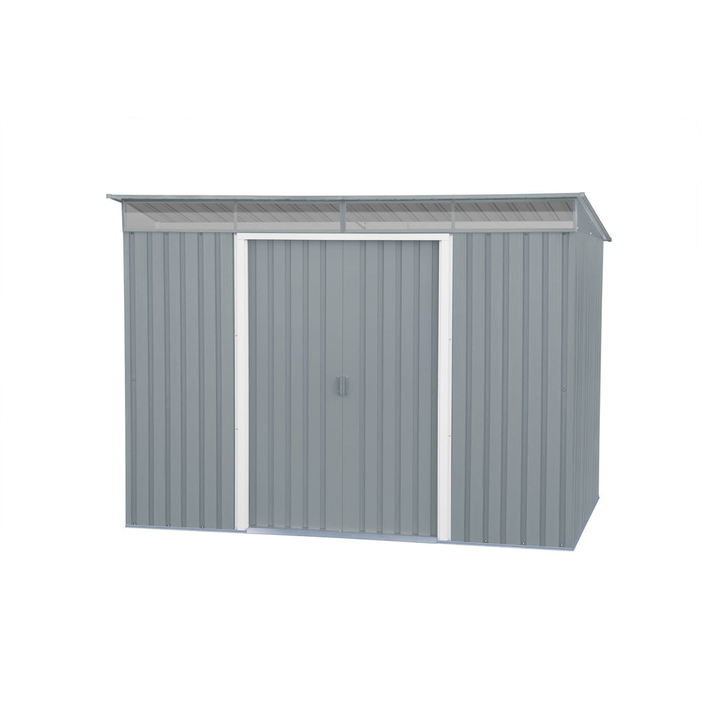 Duramax TOP Pent Roof Skylight 8 x 6 Metal Storage Shed - Light Gray 20552