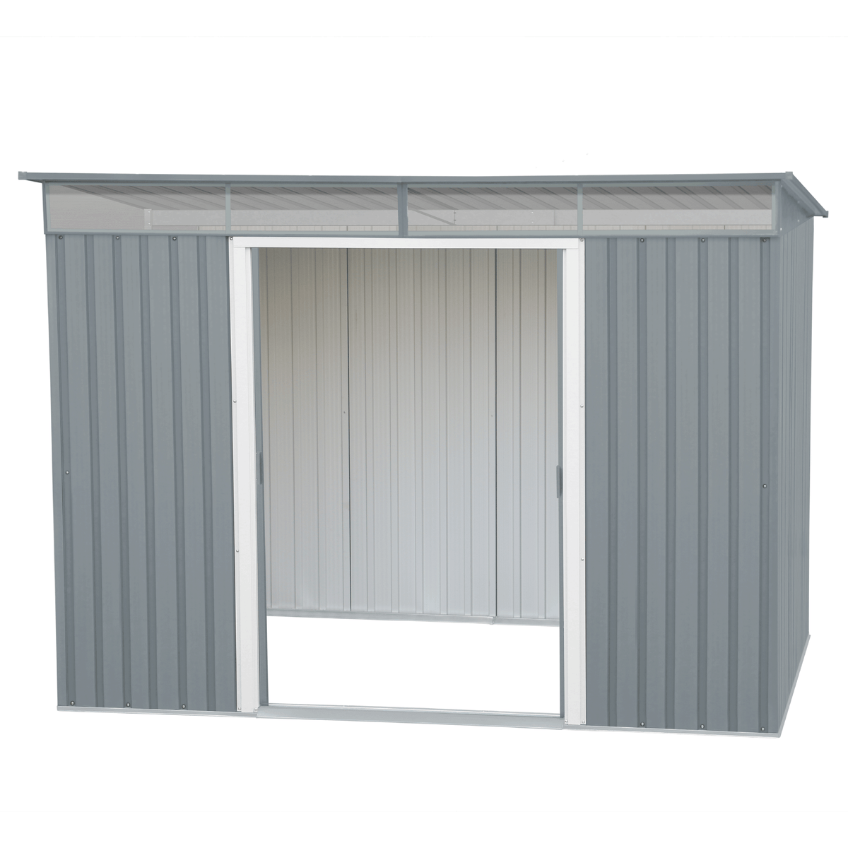 Duramax TOP Pent Roof Skylight 8 x 6 Metal Storage Shed - Light Gray 20552