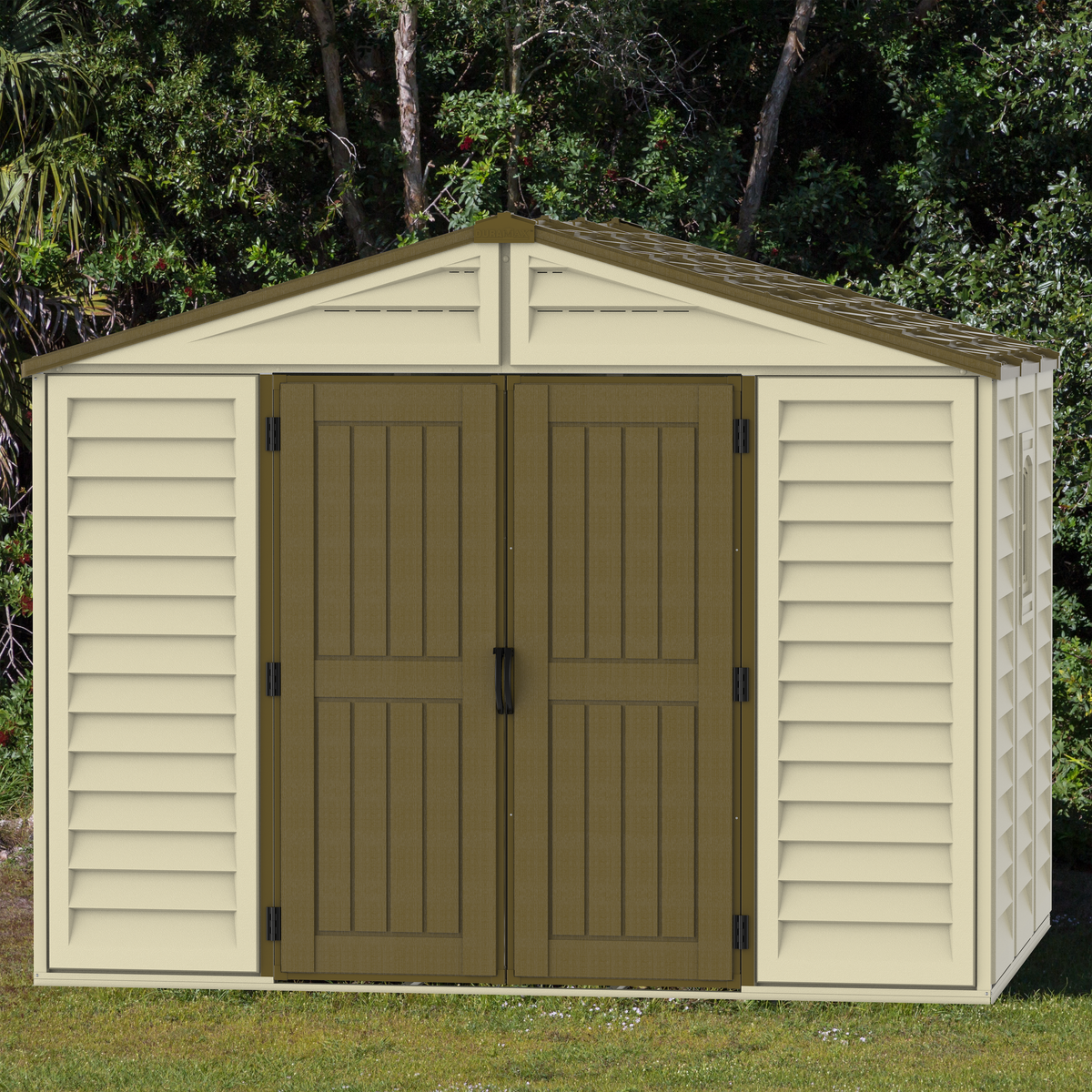 DuraMax 10.5 ft x 8ft Woodbridge Plus Shed w/ Foundation Kit & Window 40214