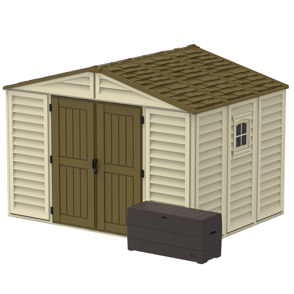DuraMax 10.5 ft x 8ft Woodbridge Plus Shed w/ Foundation Kit & Window 40214