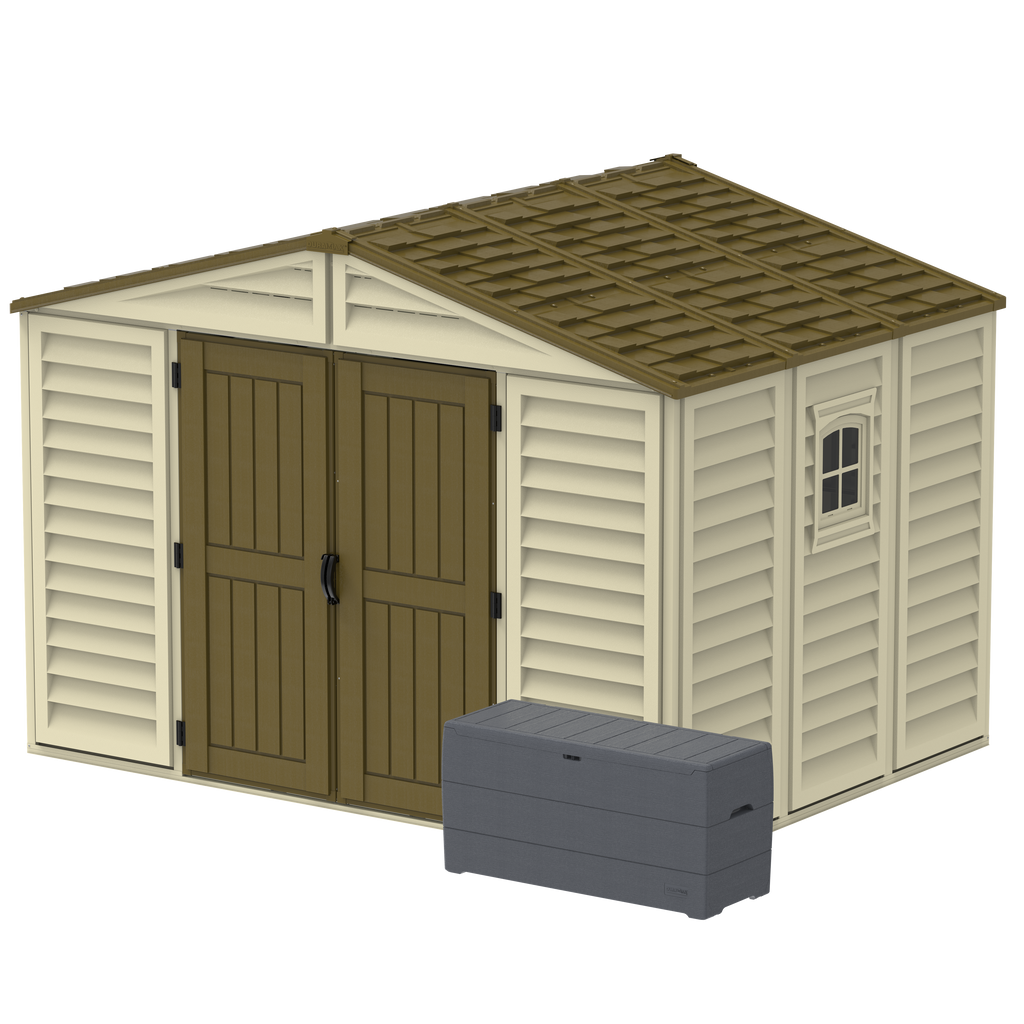 DuraMax 10.5 ft x 8ft Woodbridge Plus Shed w/ Foundation Kit & Window 40214