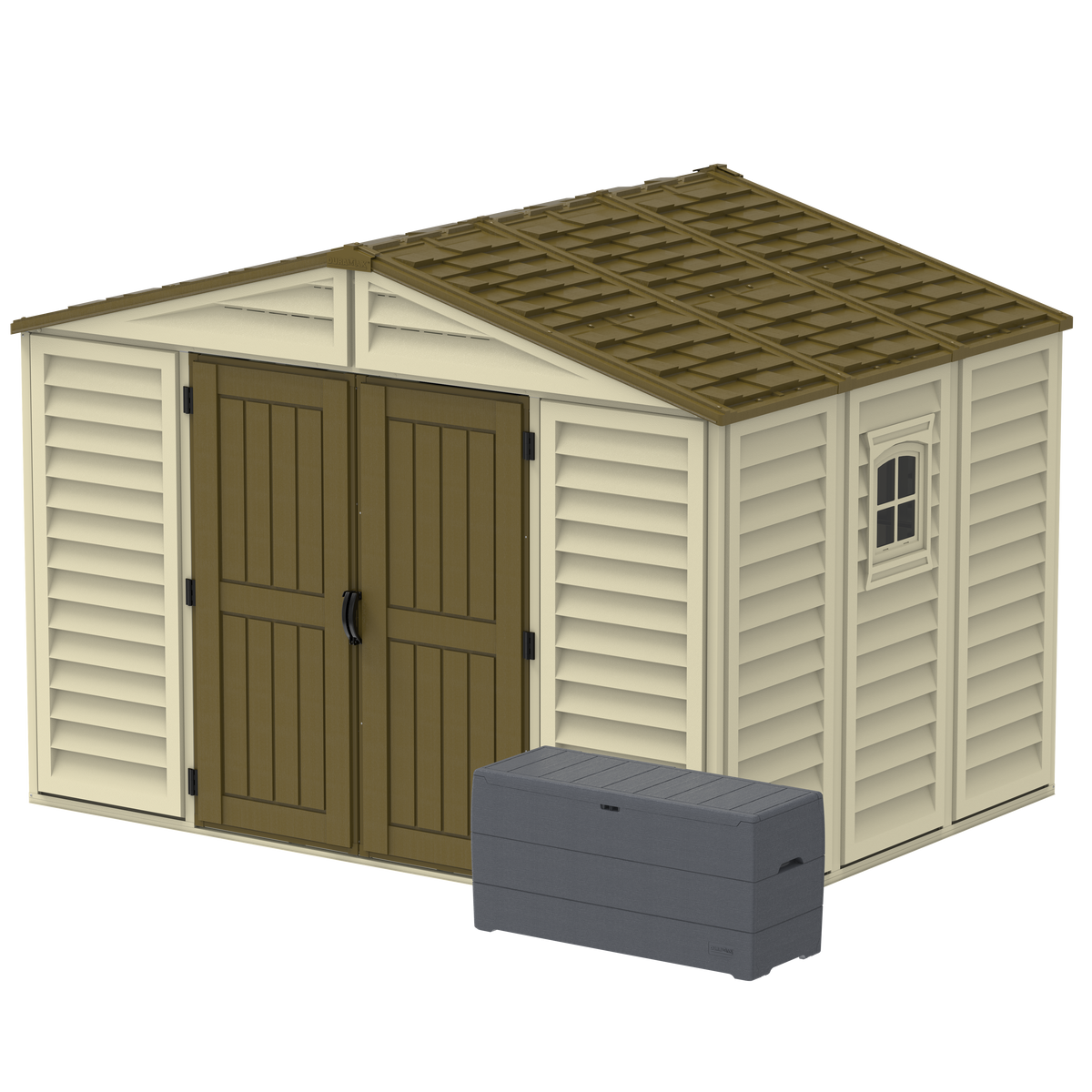 DuraMax 10.5 ft x 8ft Woodbridge Plus Shed w/ Foundation Kit & Window 40214