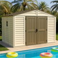 DuraMax 10.5 ft x 8ft Woodbridge Plus Shed w/ Foundation Kit & Window 40214