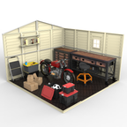DuraMax 10.5ft x 10.5 ft Woodbridge Plus Vinyl Shed w/ Foundation Kit & Window 40224