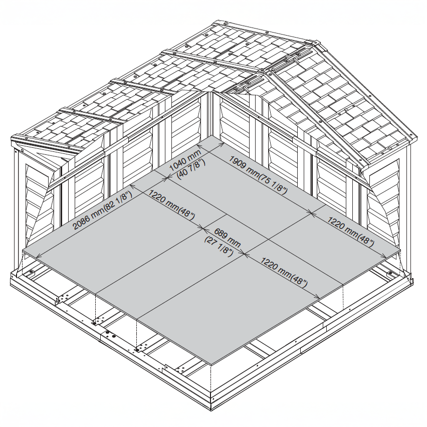 DuraMax 10.5ft x 10.5 ft Woodbridge Plus Vinyl Shed w/ Foundation Kit & Window 40224
