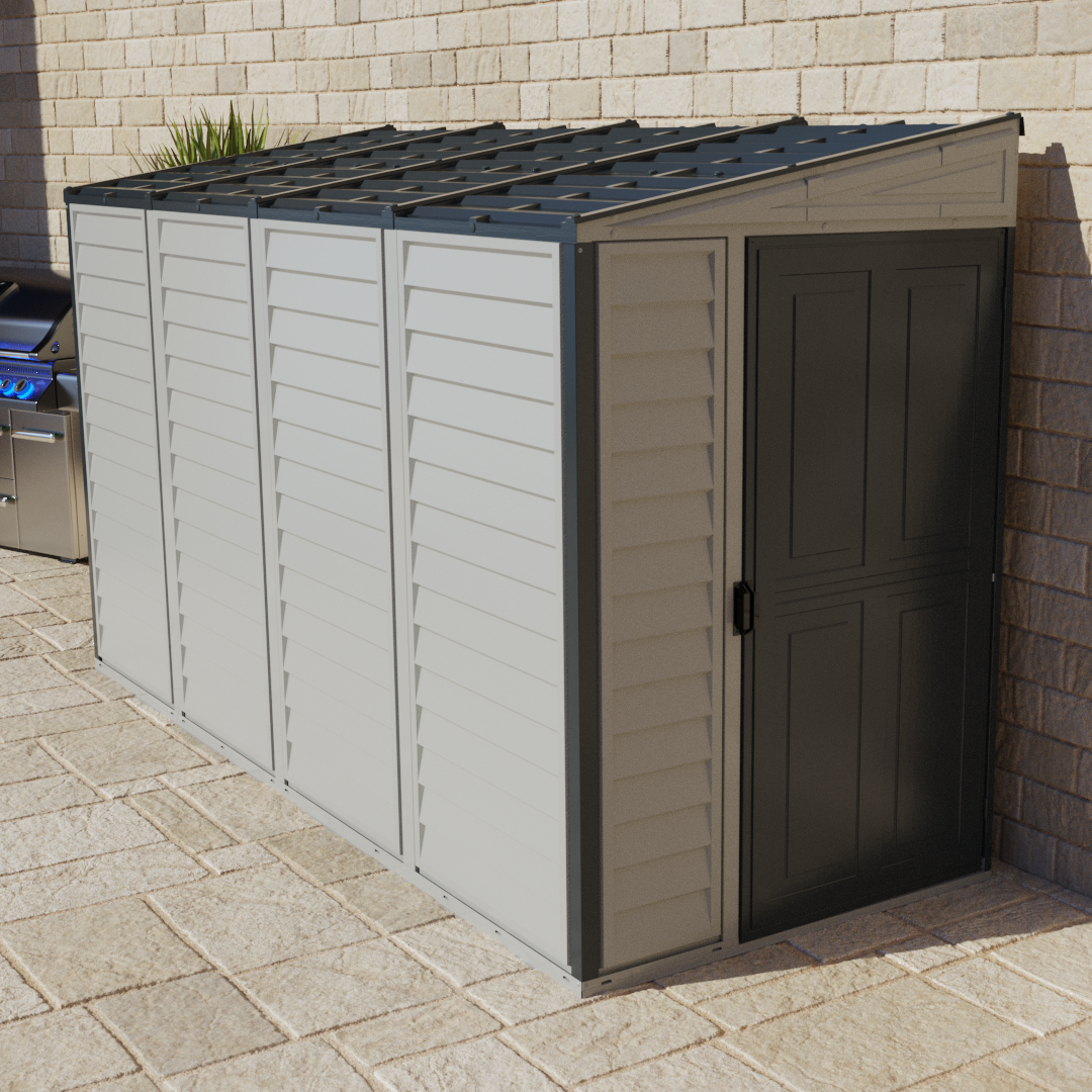 Duramax 4ft x 10ft Sidemate Plus Vinyl Resin Outdoor Storage Shed With Foundation Kit 36725
