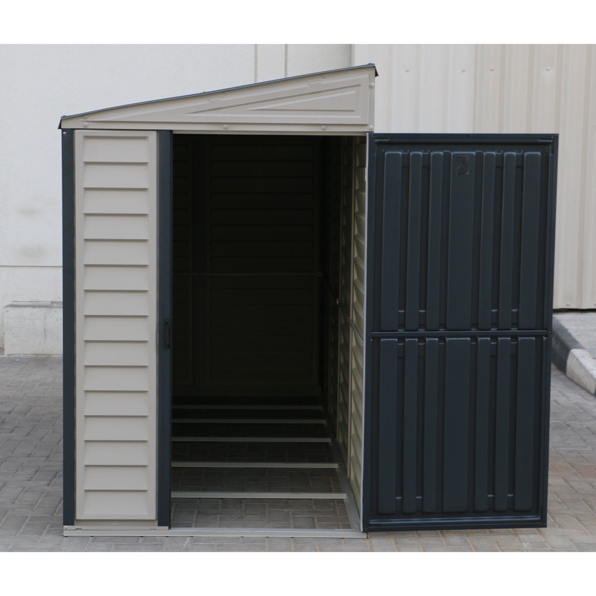 Duramax 4ft x 10ft Sidemate Plus Vinyl Resin Outdoor Storage Shed With Foundation Kit 36725