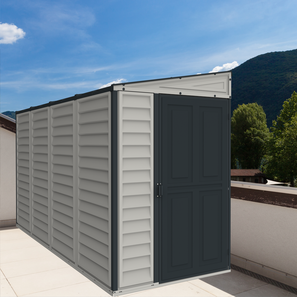 Duramax 4ft x 10ft Sidemate Plus Vinyl Resin Outdoor Storage Shed With Foundation Kit 36725