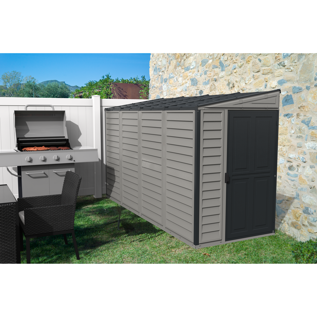 Duramax 4ft x 10ft Sidemate Plus Vinyl Resin Outdoor Storage Shed With Foundation Kit 36725