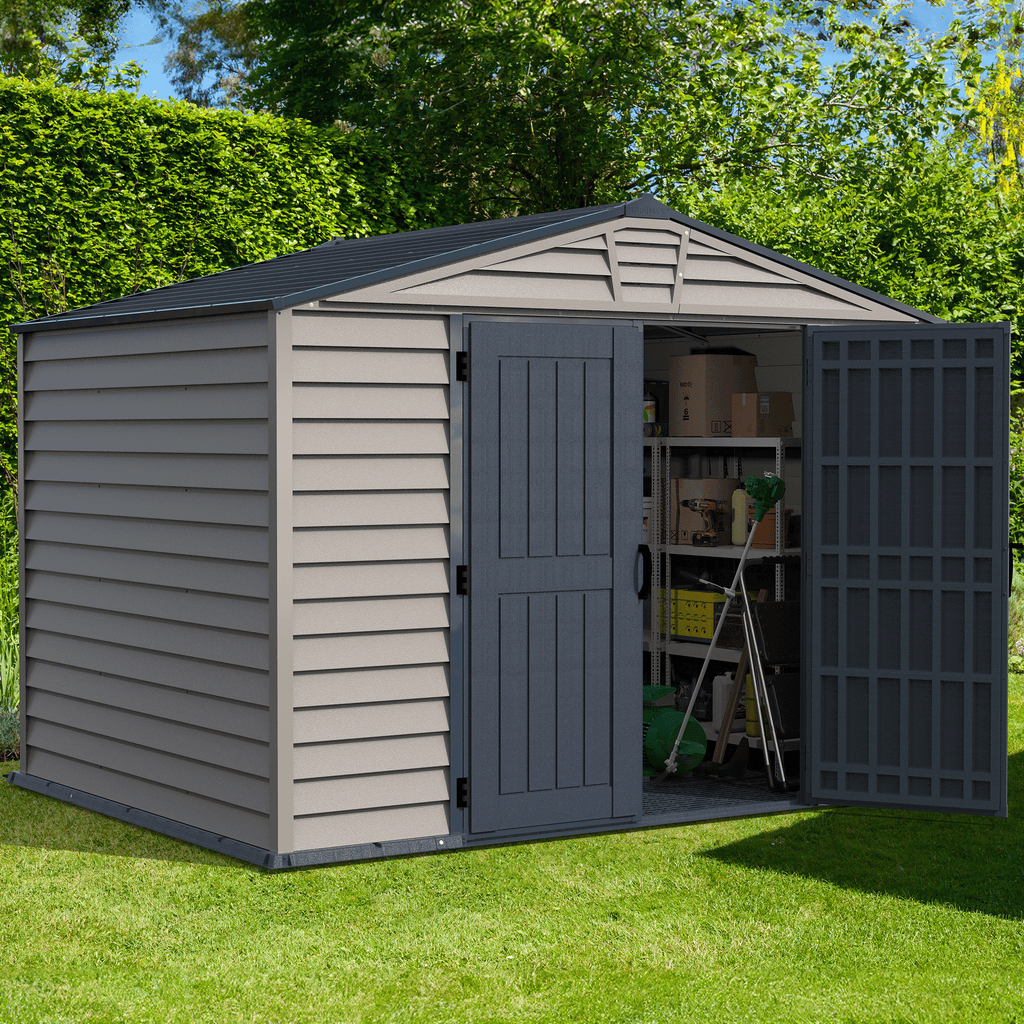DuraMax StoreMax Plus 10.5x8 Ft with Molded Floor Vinyl Storage Shed 30225