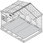Duramax Woodside Plus 10.5x8 Vinyl Resin Outdoor Storage Shed With Foundation Kit 30227