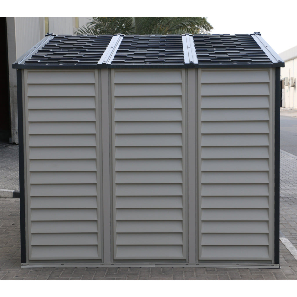 Duramax Woodside Plus 10.5x8 Vinyl Resin Outdoor Storage Shed With Foundation Kit 30227