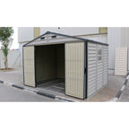 Duramax Woodside Plus 10.5x8 Vinyl Resin Outdoor Storage Shed With Foundation Kit 30227