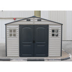 Duramax Woodside Plus 10.5x8 Vinyl Resin Outdoor Storage Shed With Foundation Kit 30227