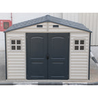 Duramax Woodside Plus 10.5x8 Vinyl Resin Outdoor Storage Shed With Foundation Kit 30227