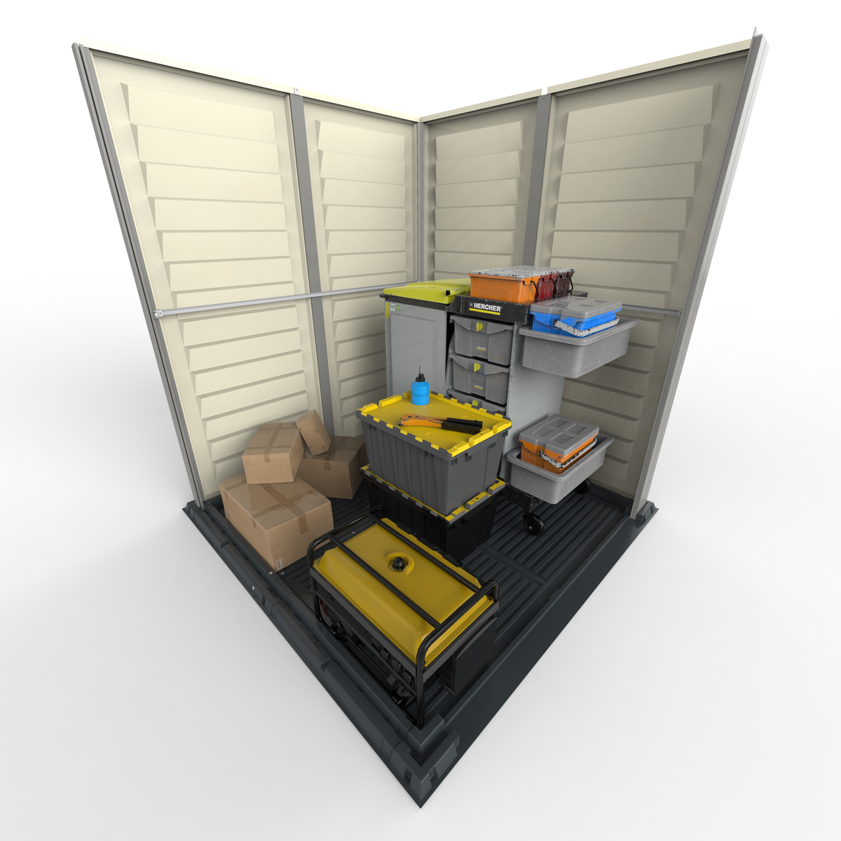 Duramax YardMate Plus 5 ft. 6 in. x 5ft. 6 in. Gray Vinyl Storage Shed with Molded Floor 35525