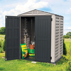Duramax YardMate Plus 5 ft. 6 in. x 5ft. 6 in. Gray Vinyl Storage Shed with Molded Floor 35525