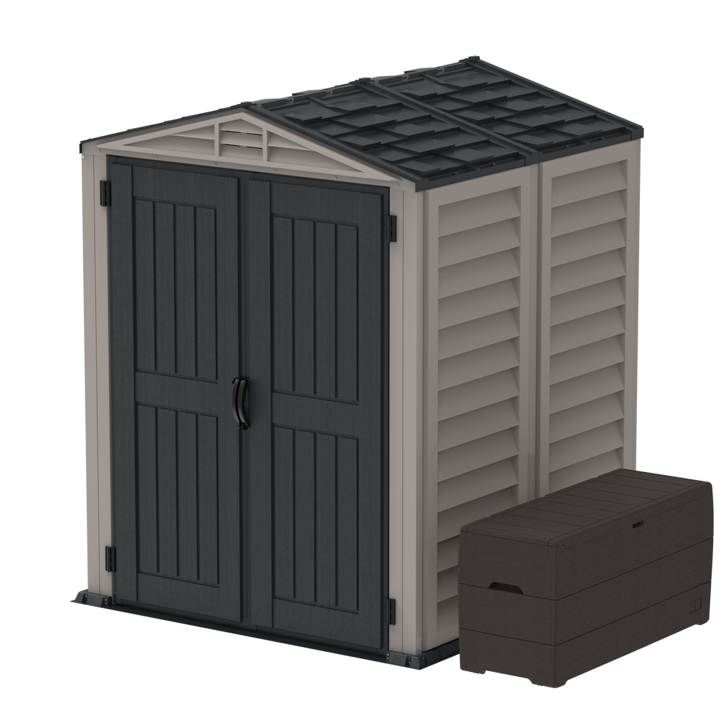 Duramax YardMate Plus 5 ft. 6 in. x 5ft. 6 in. Gray Vinyl Storage Shed with Molded Floor 35525